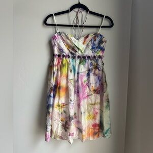 Alexia Admor Pastel Multicolor Floral Halter Mini Dress